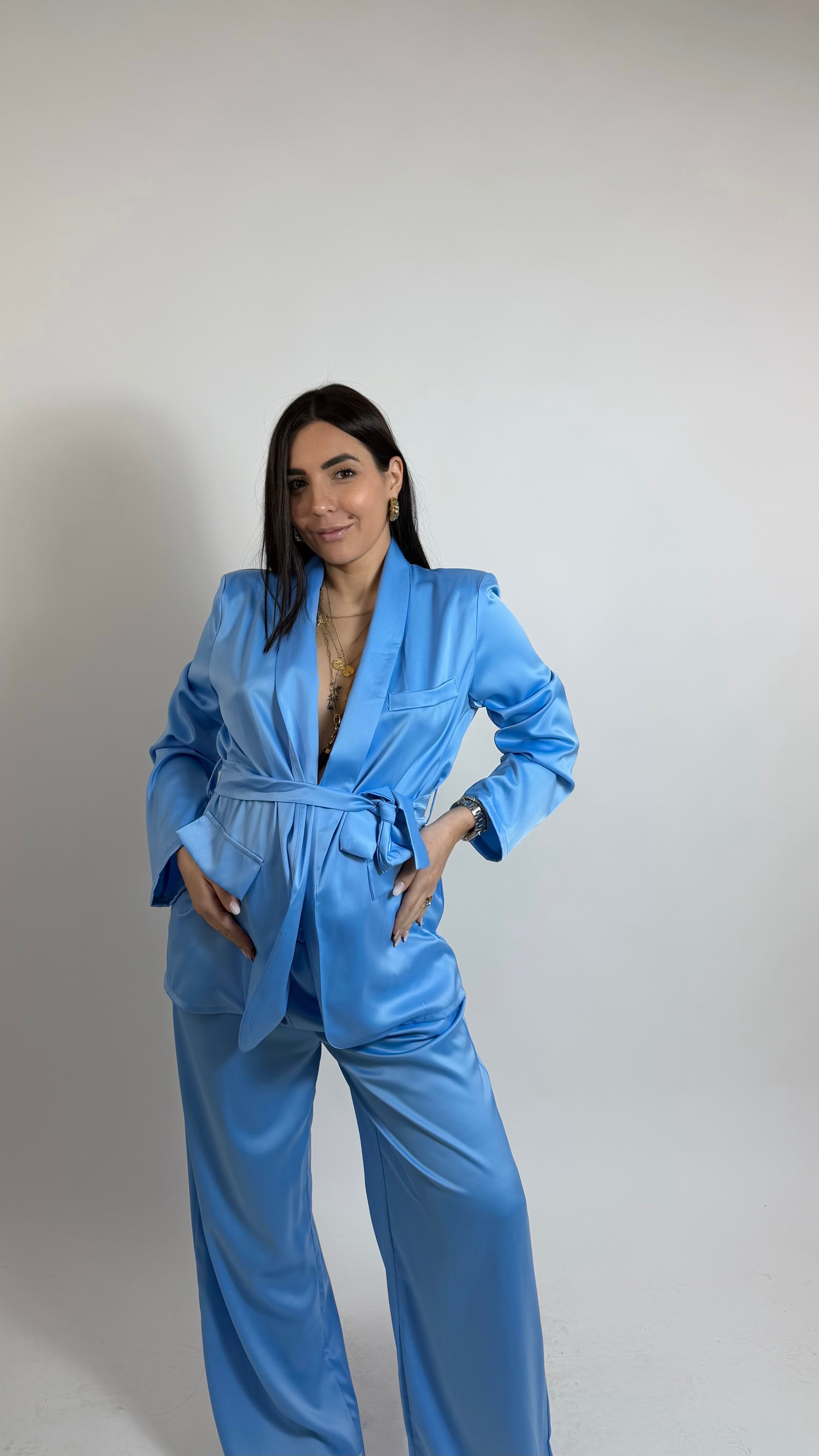 Coordinato Angel Satin Cielo