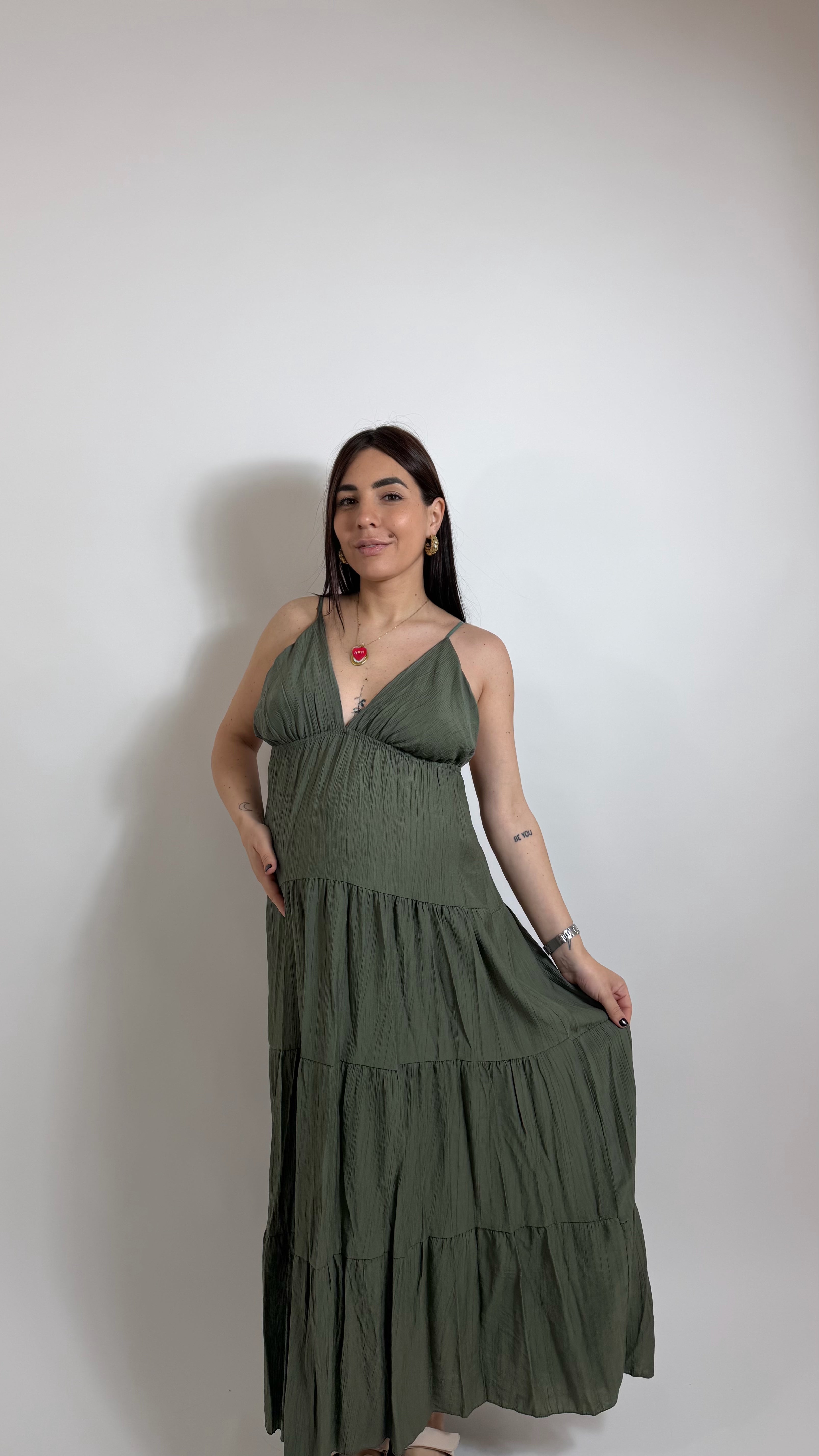 Abito Boho Dream Verde Utility