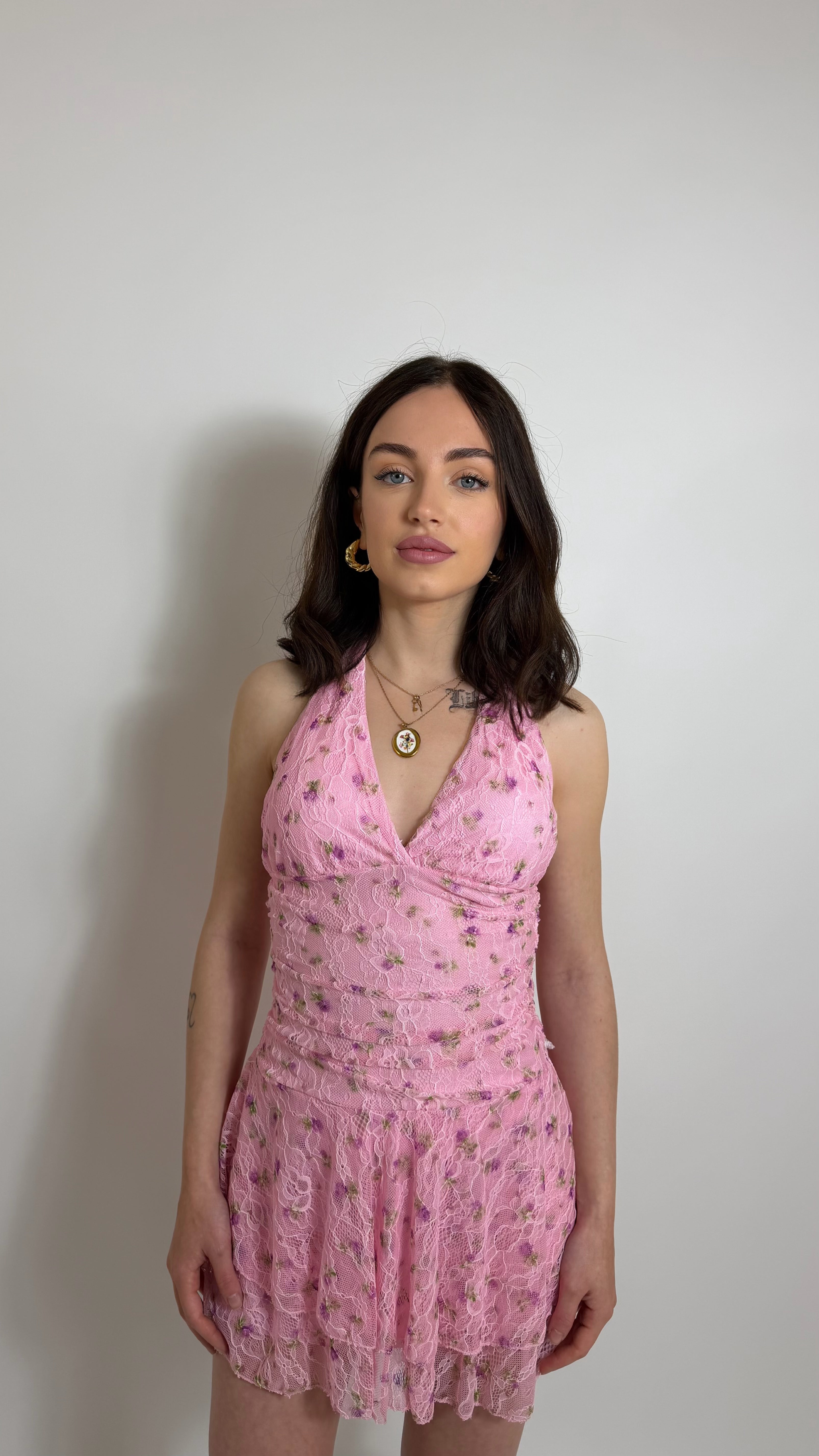 Abito Scollo America Lace Pink