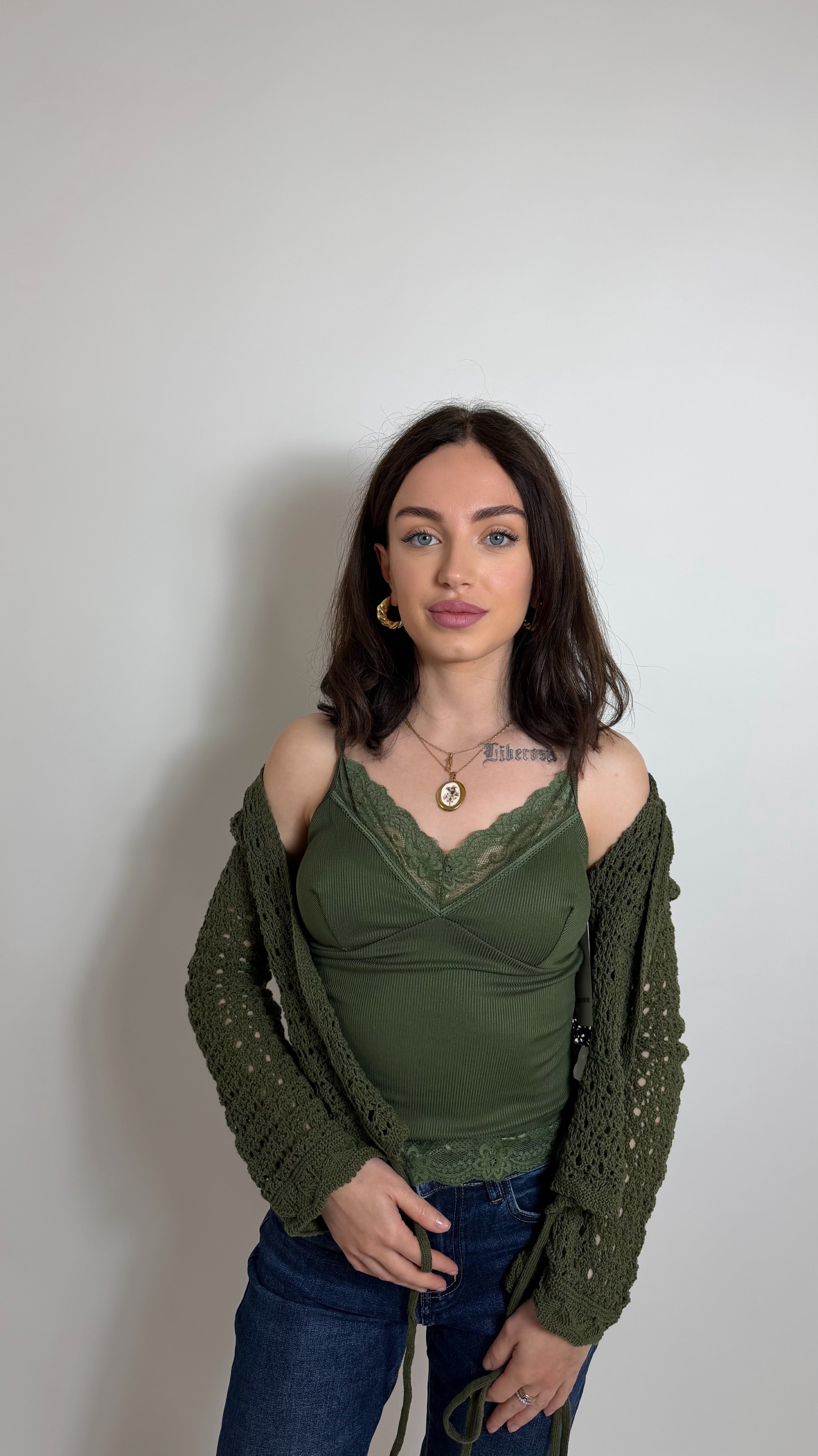 Canotta Lace Mood Verde Utility