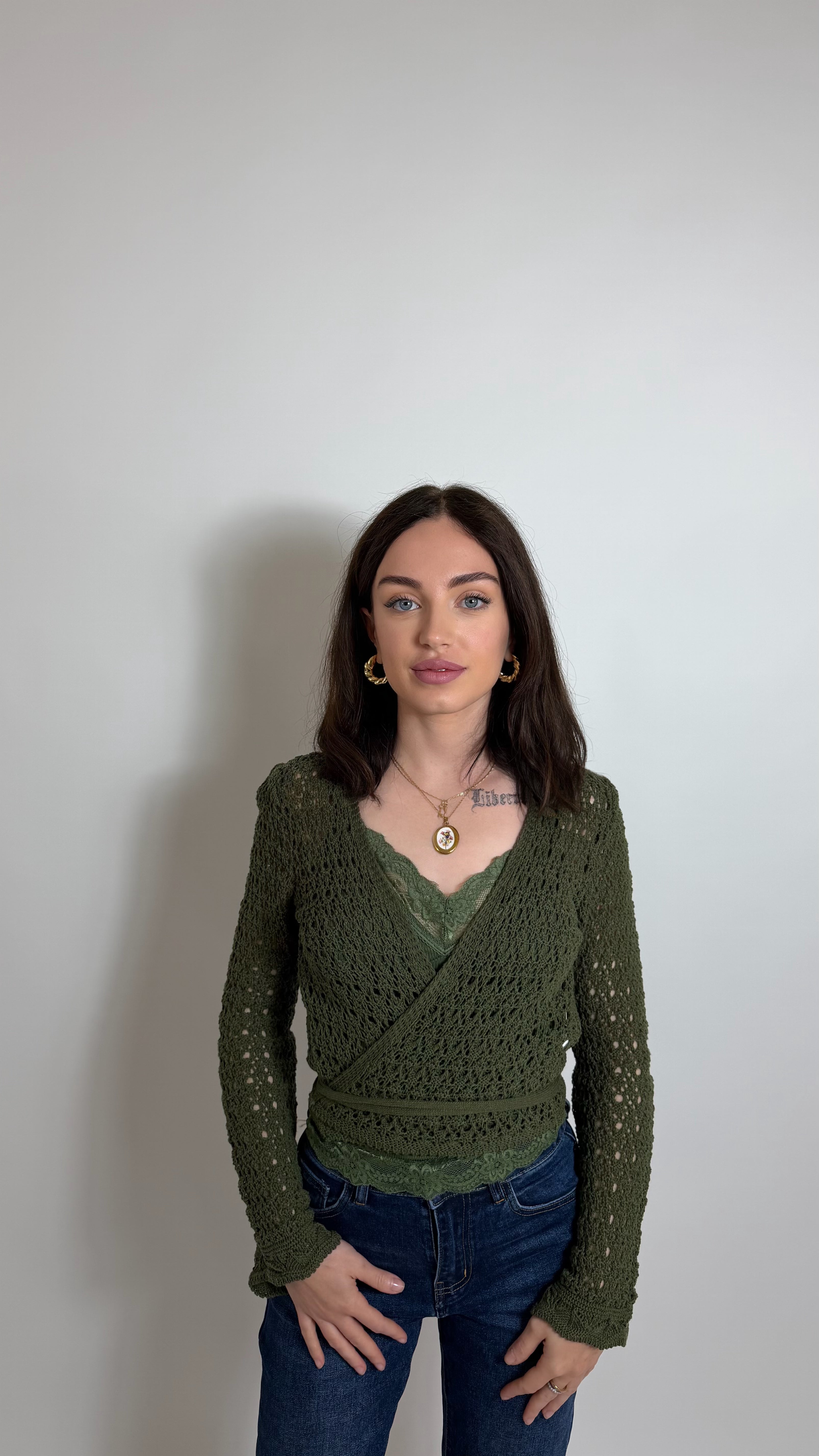Cardigan Wrap Crochet Verde Utility
