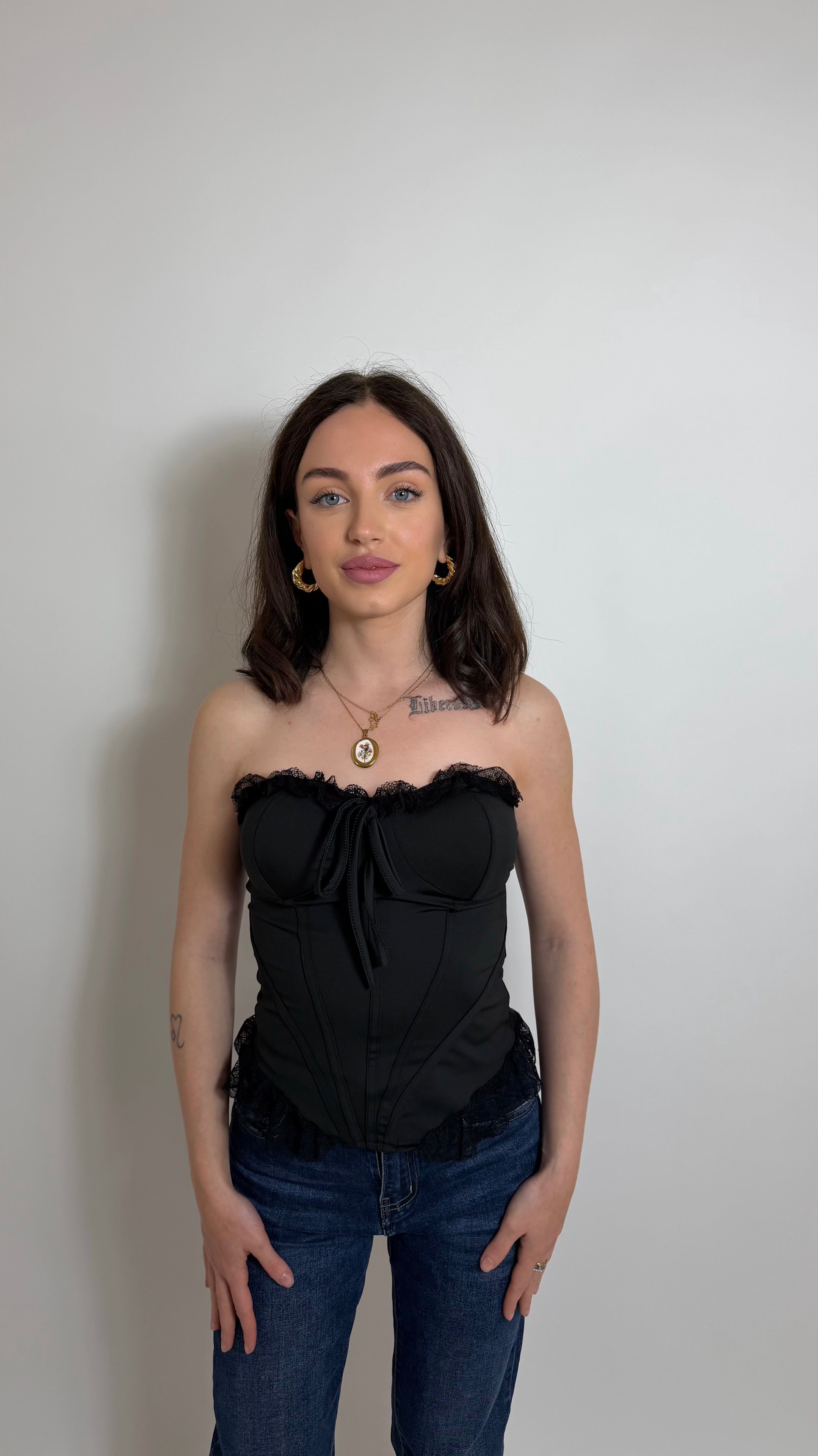Top Corset Romantic Lace Nero