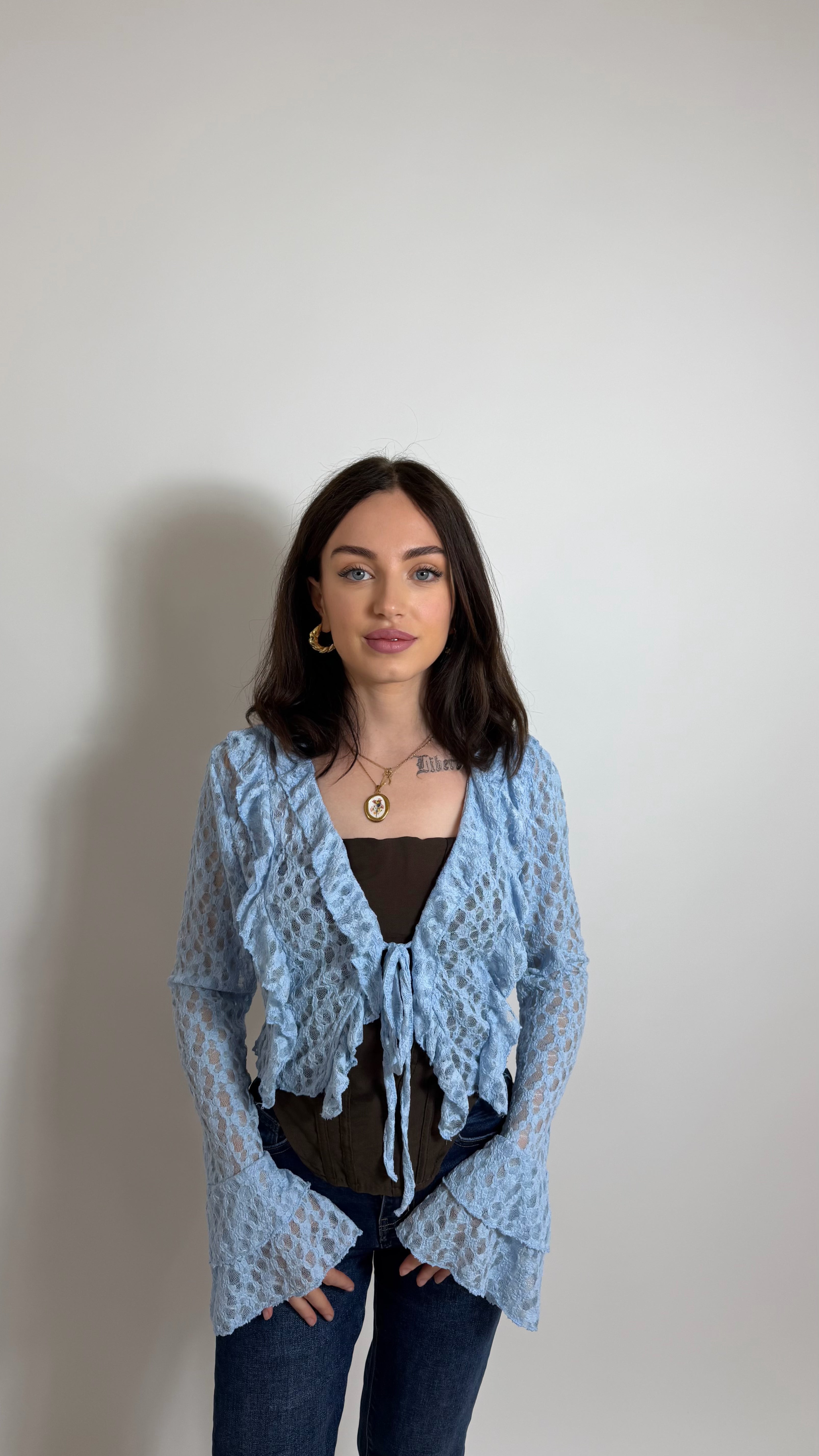 Cardigan Lace Flare Sky