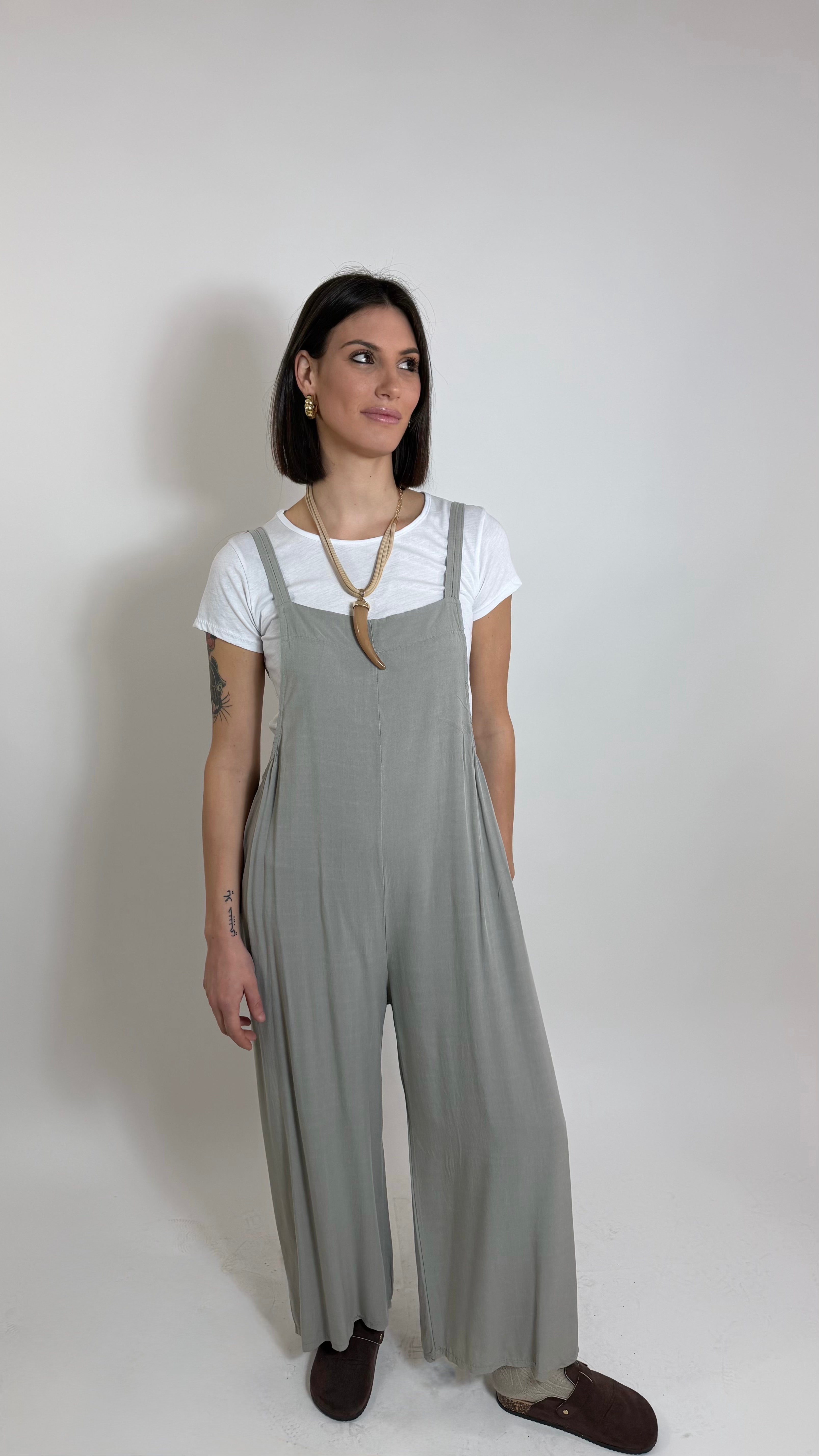 Salopette Safari T-Shirt inclusa Tortora