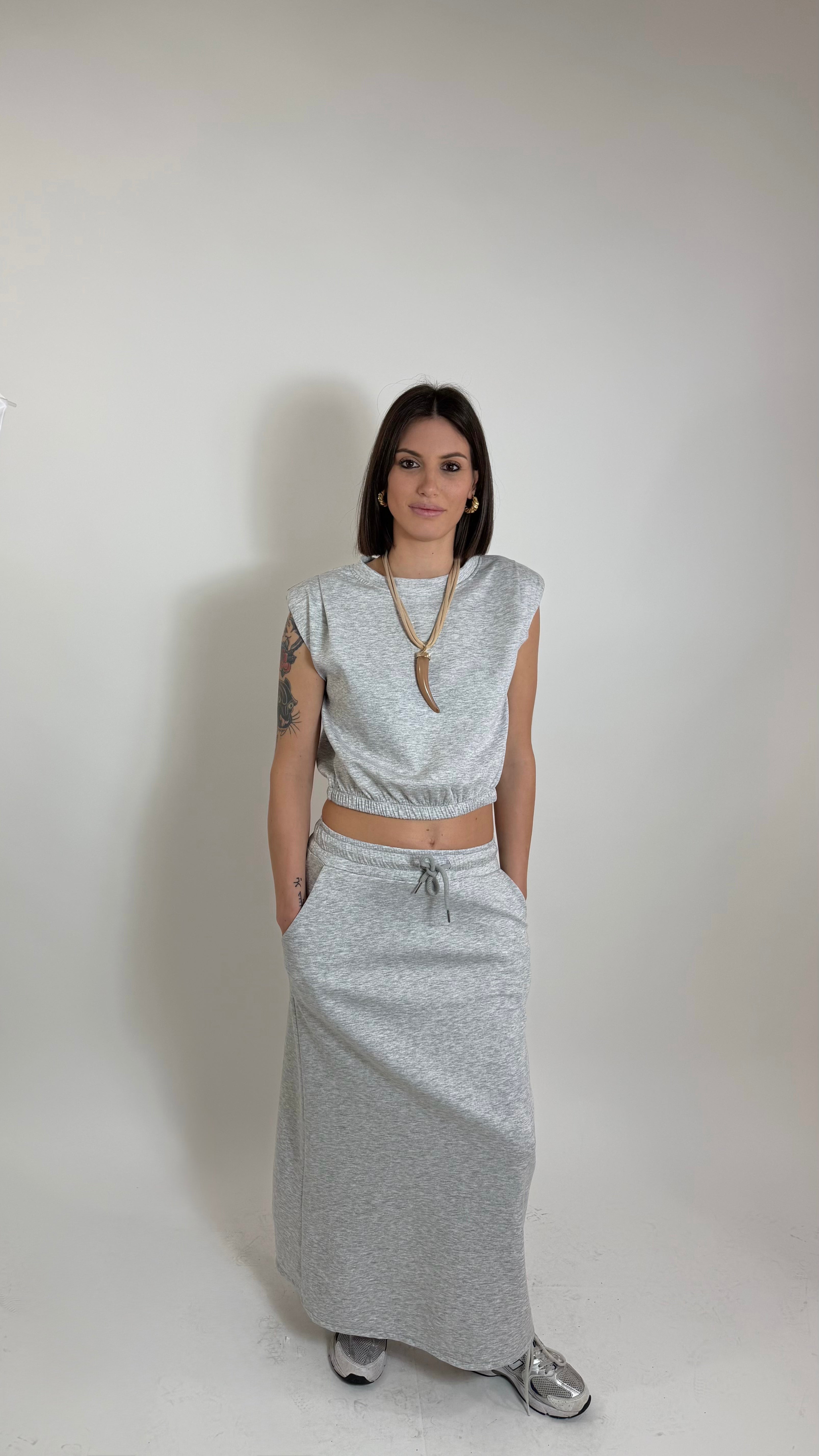 Set Felpa Grigio Melange