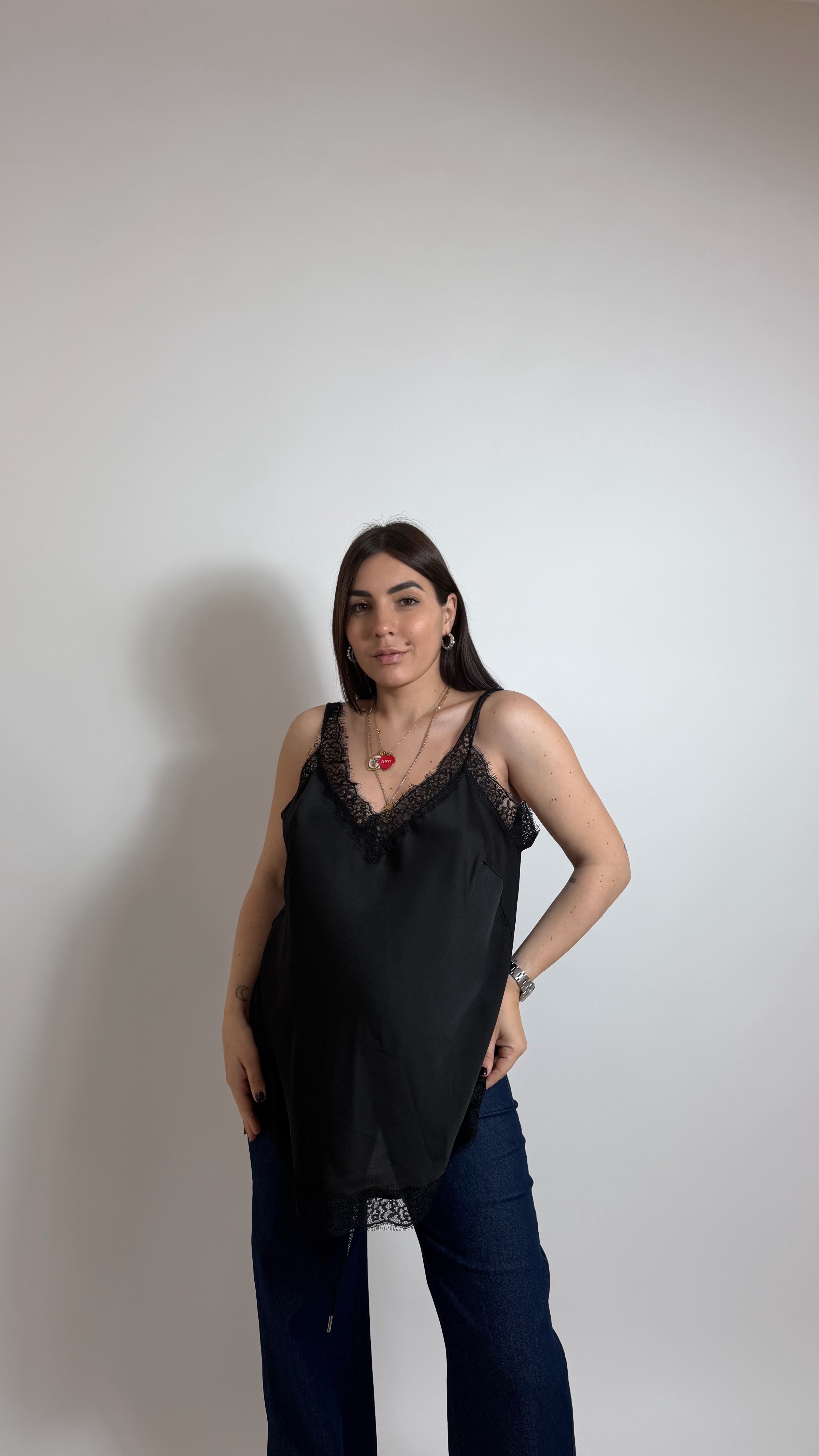 Top Silk & Lace Nera