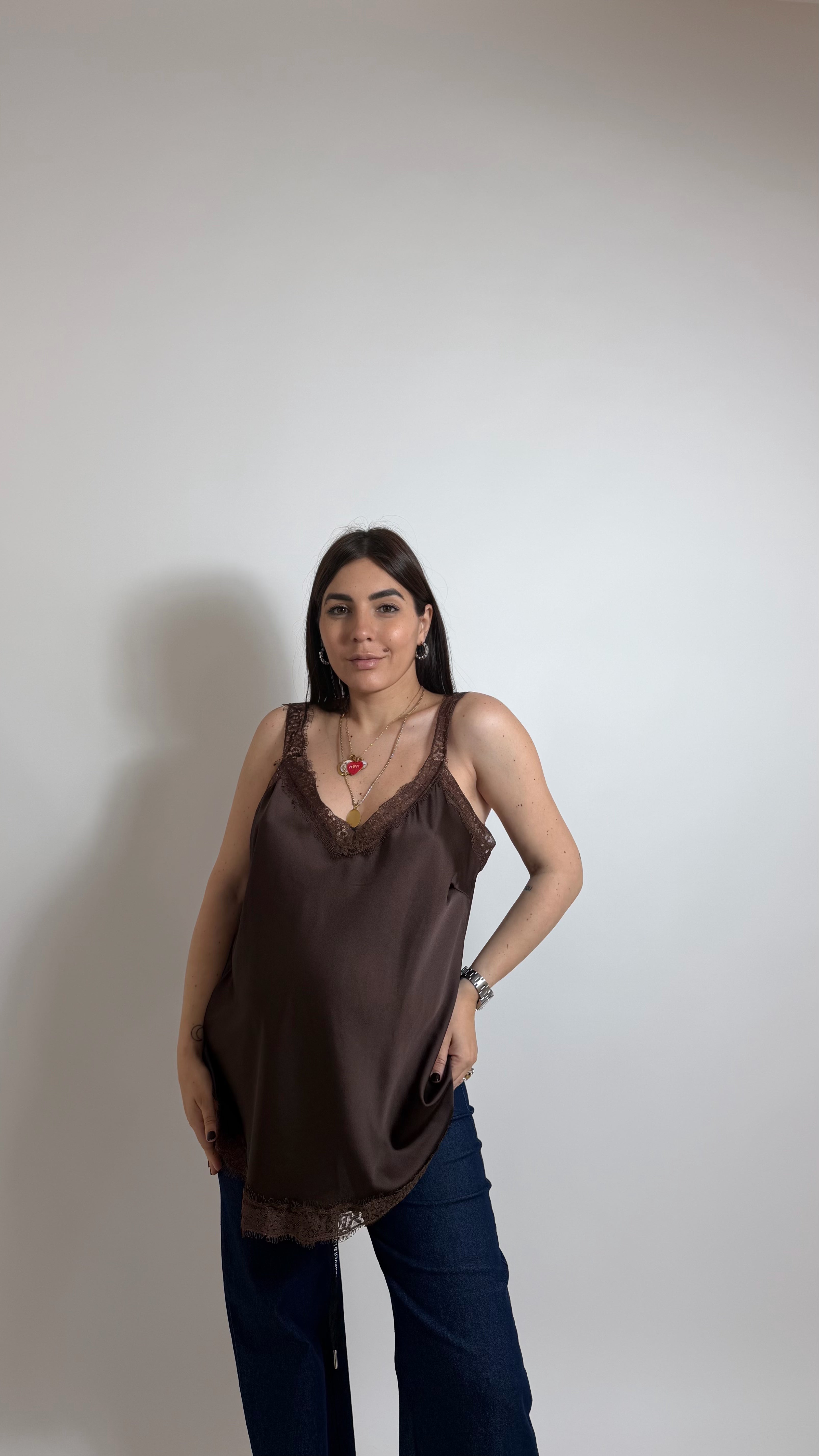 Top Silk & Lace Choco