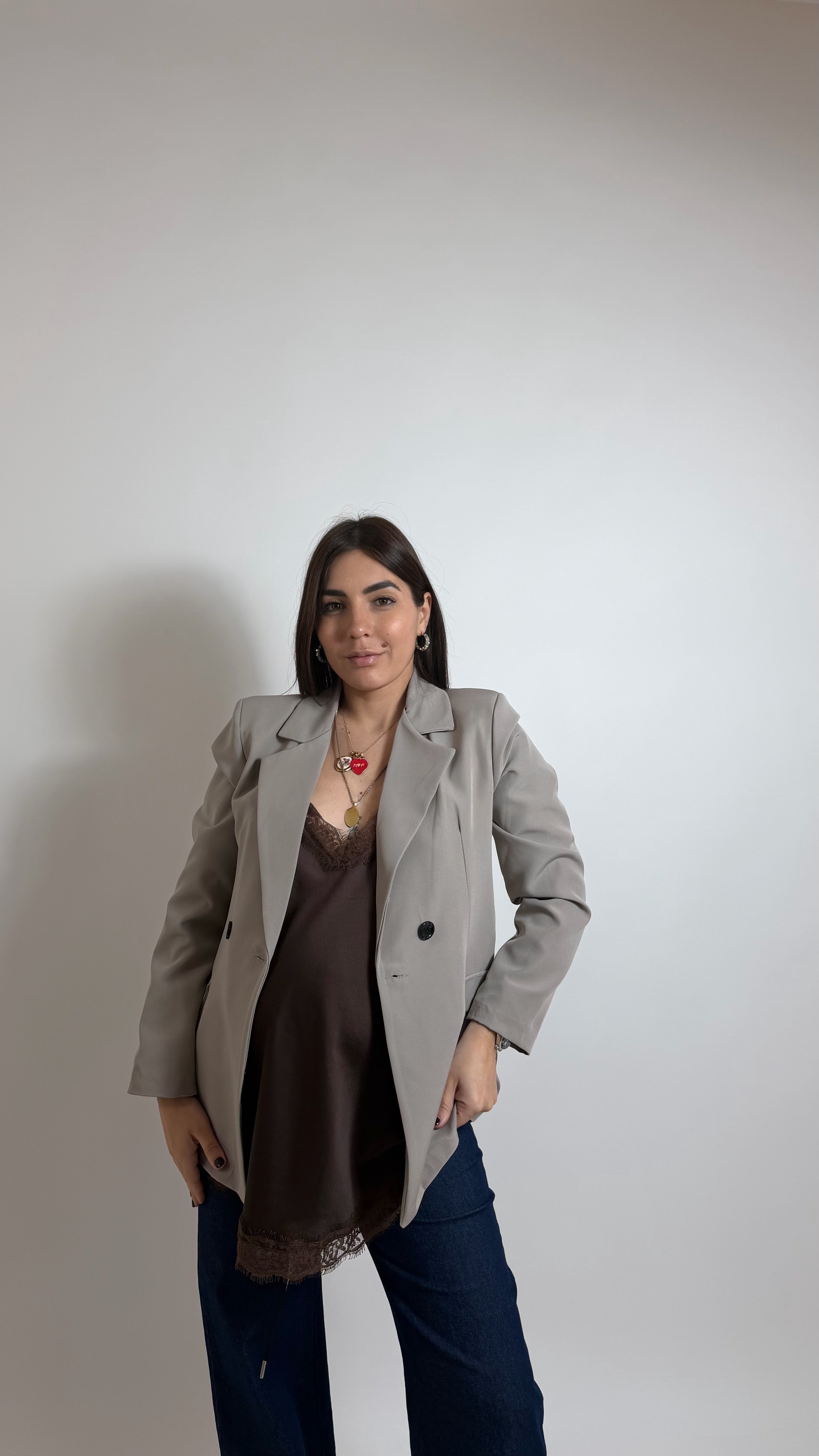 Blazer City Chic Tortora