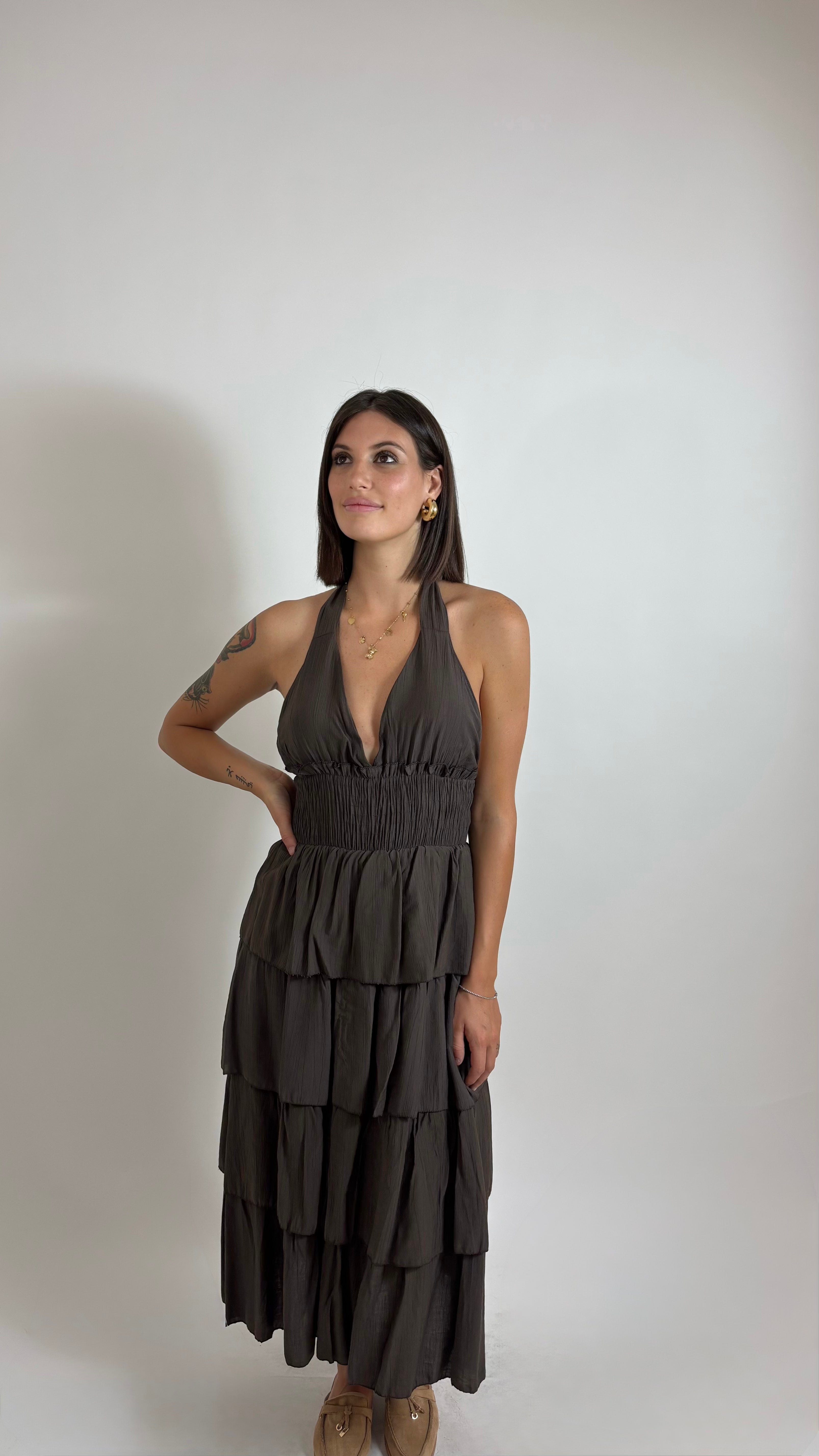 Abito Balze Halter Moka