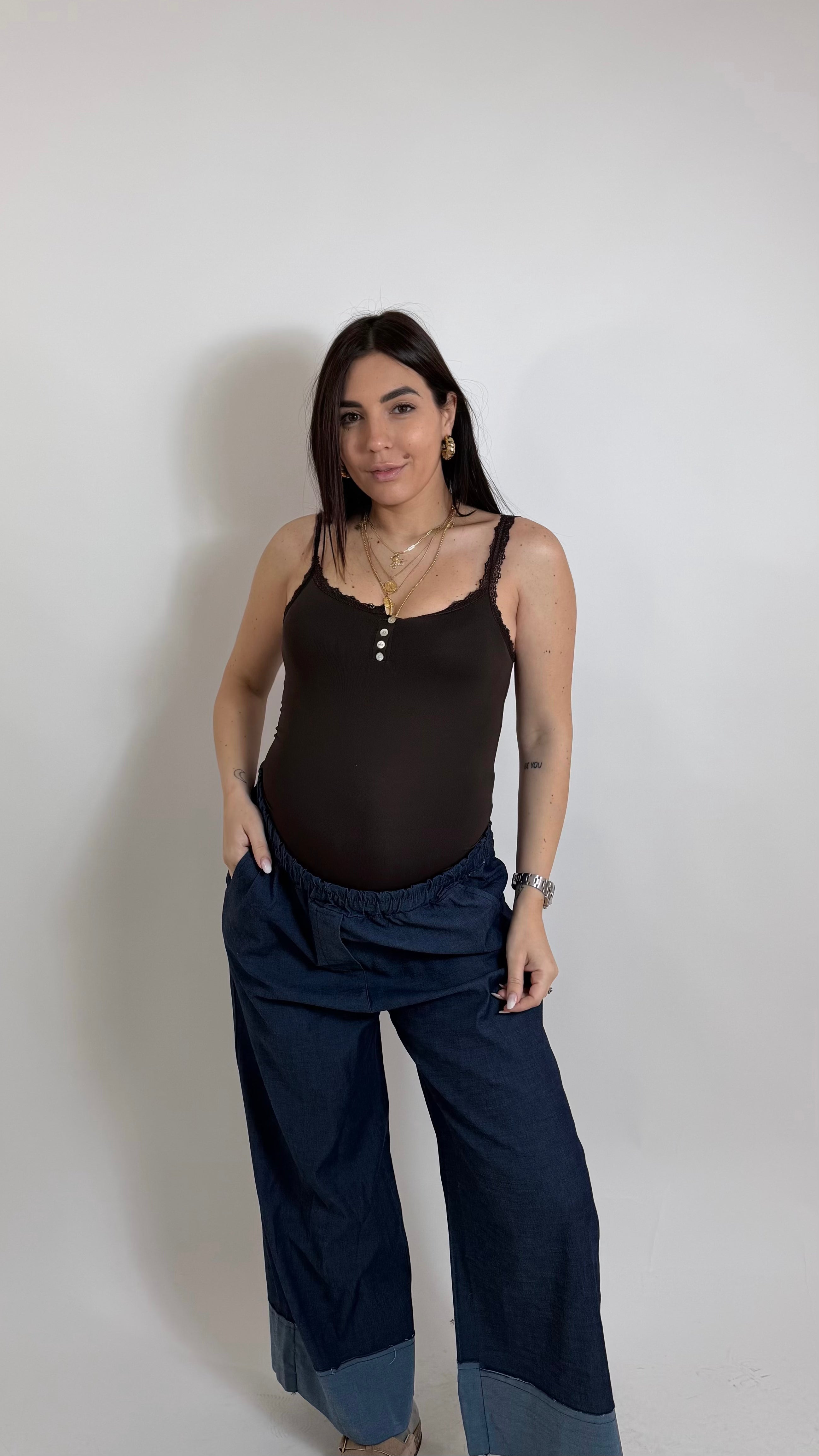 Lace Soft Tank Choco