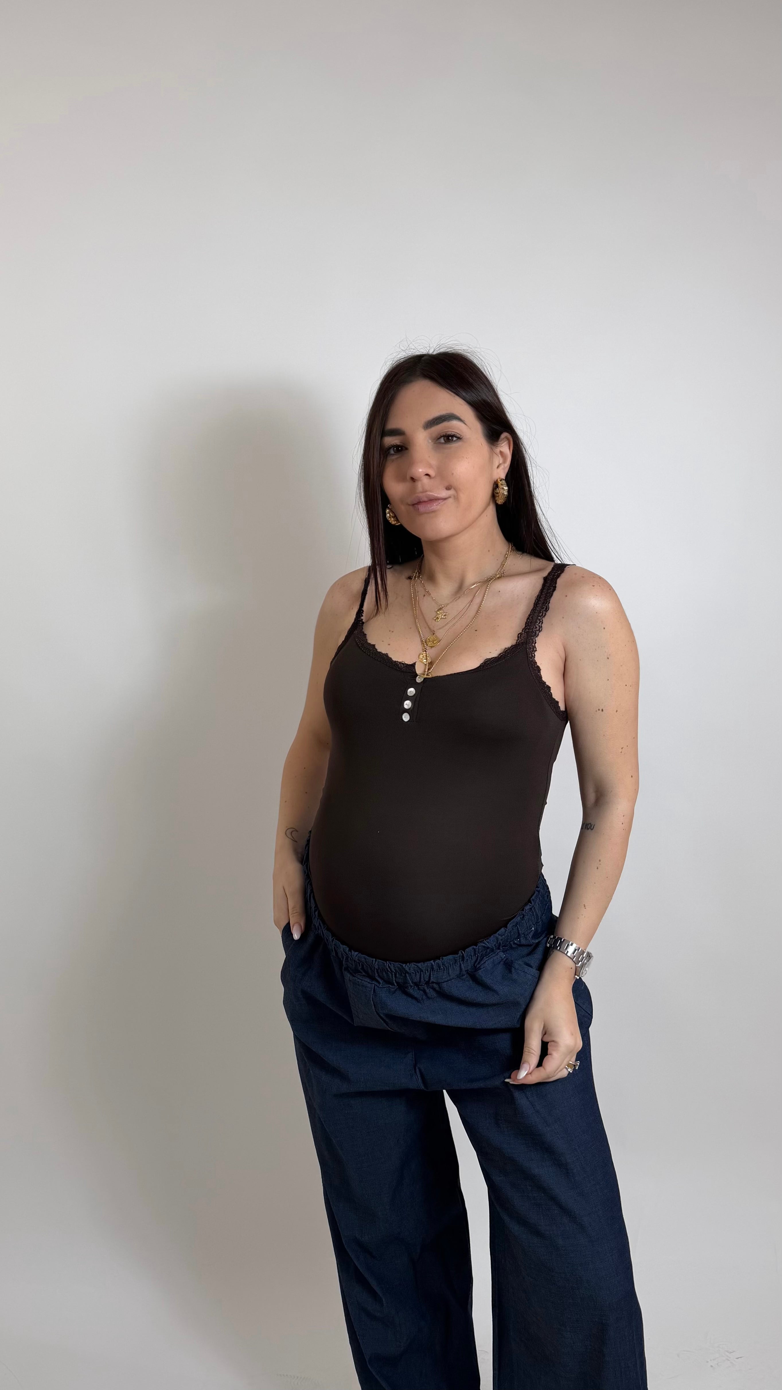 Lace Soft Tank Choco