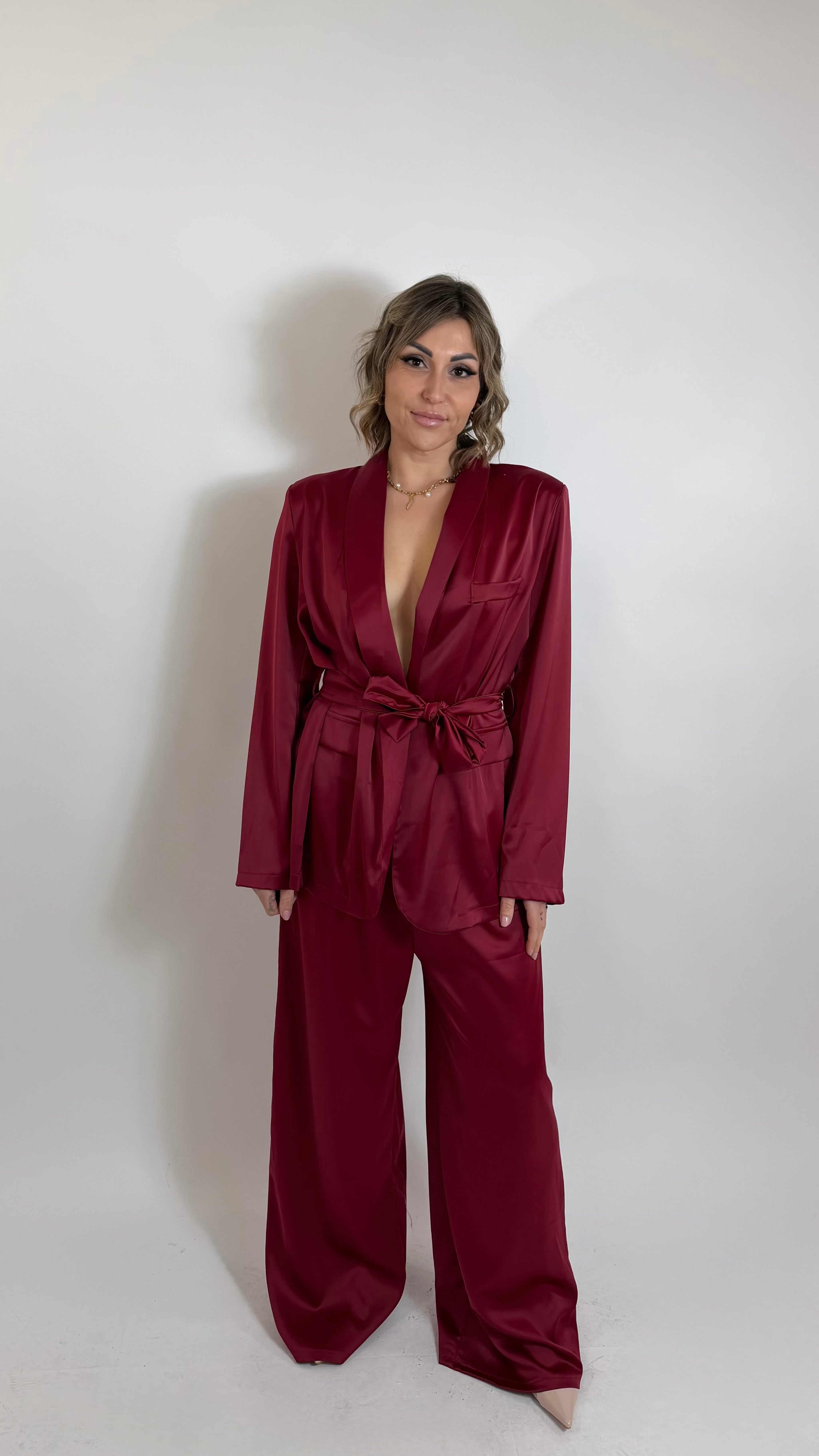 Coordinato Angel Satin Bordeaux