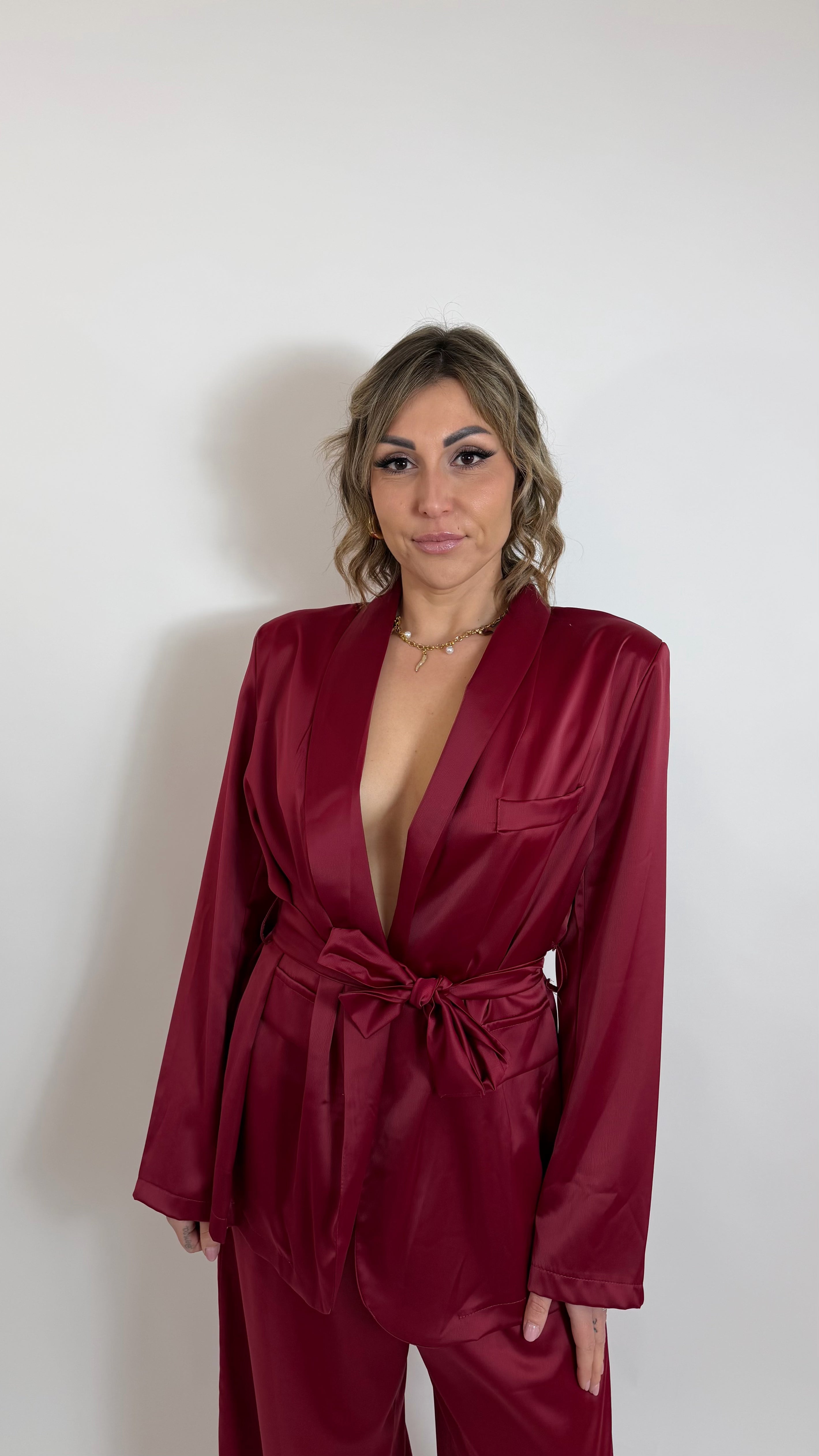 Coordinato Angel Satin Bordeaux