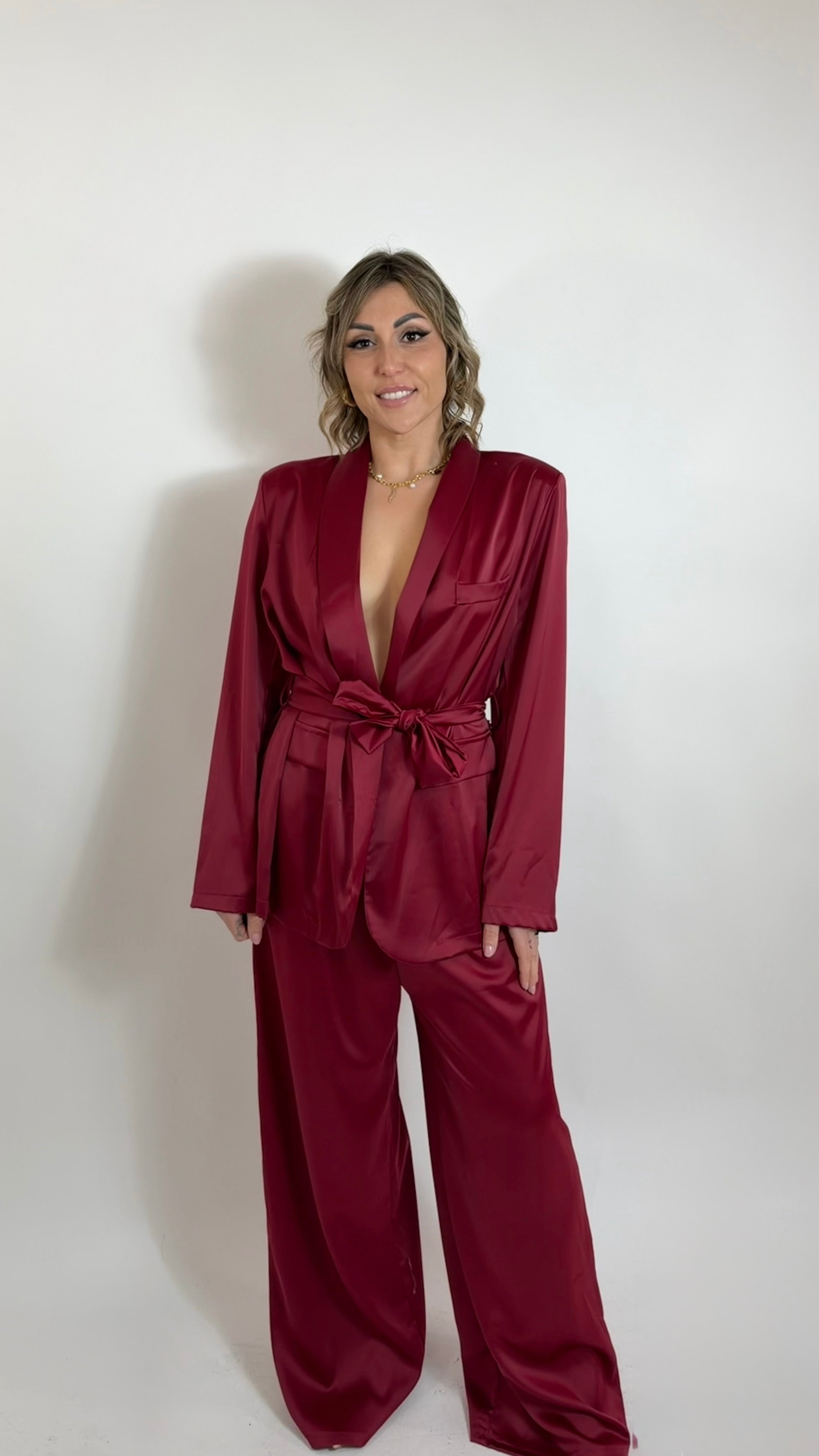 Coordinato Angel Satin Bordeaux