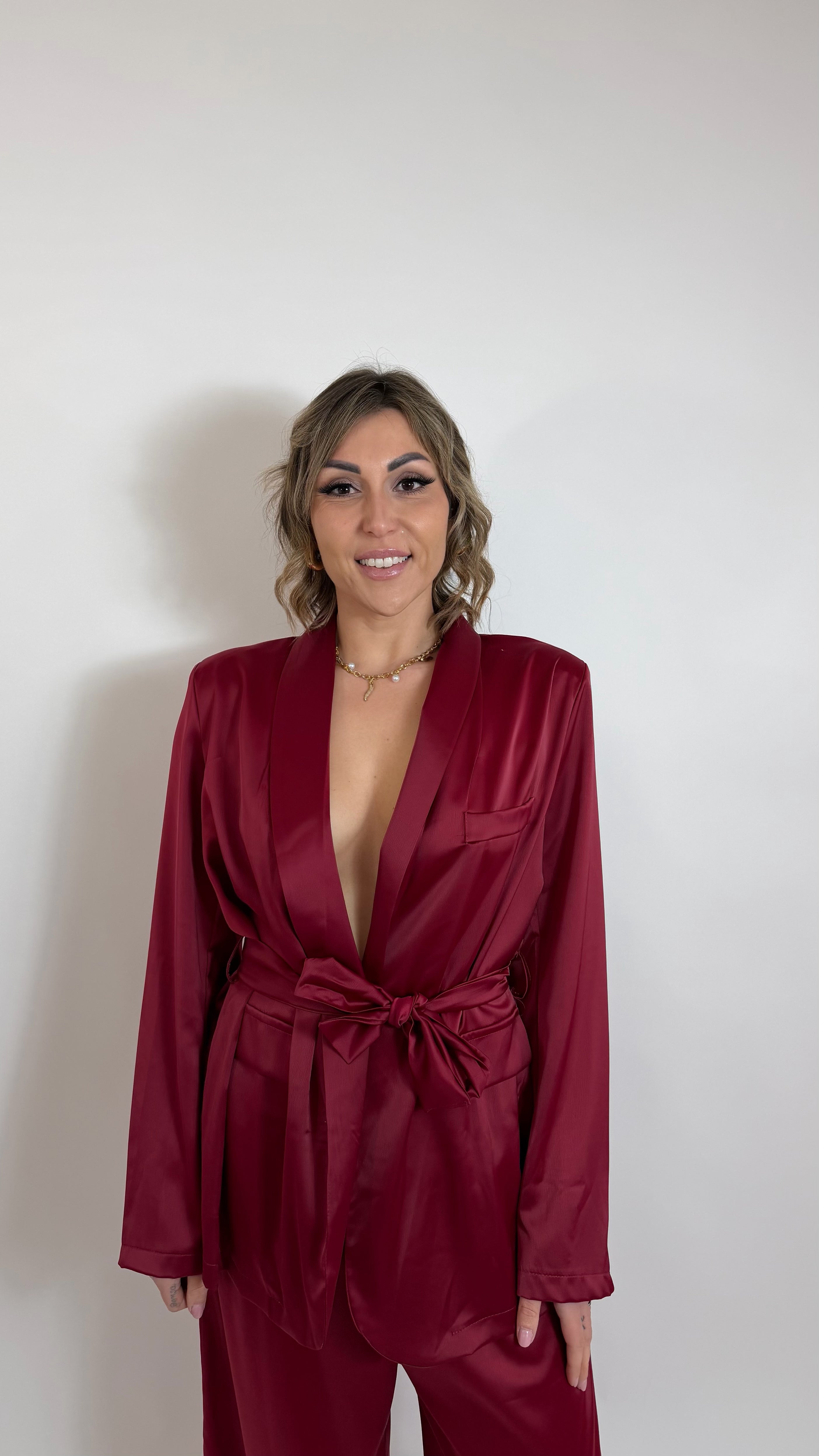 Coordinato Angel Satin Bordeaux