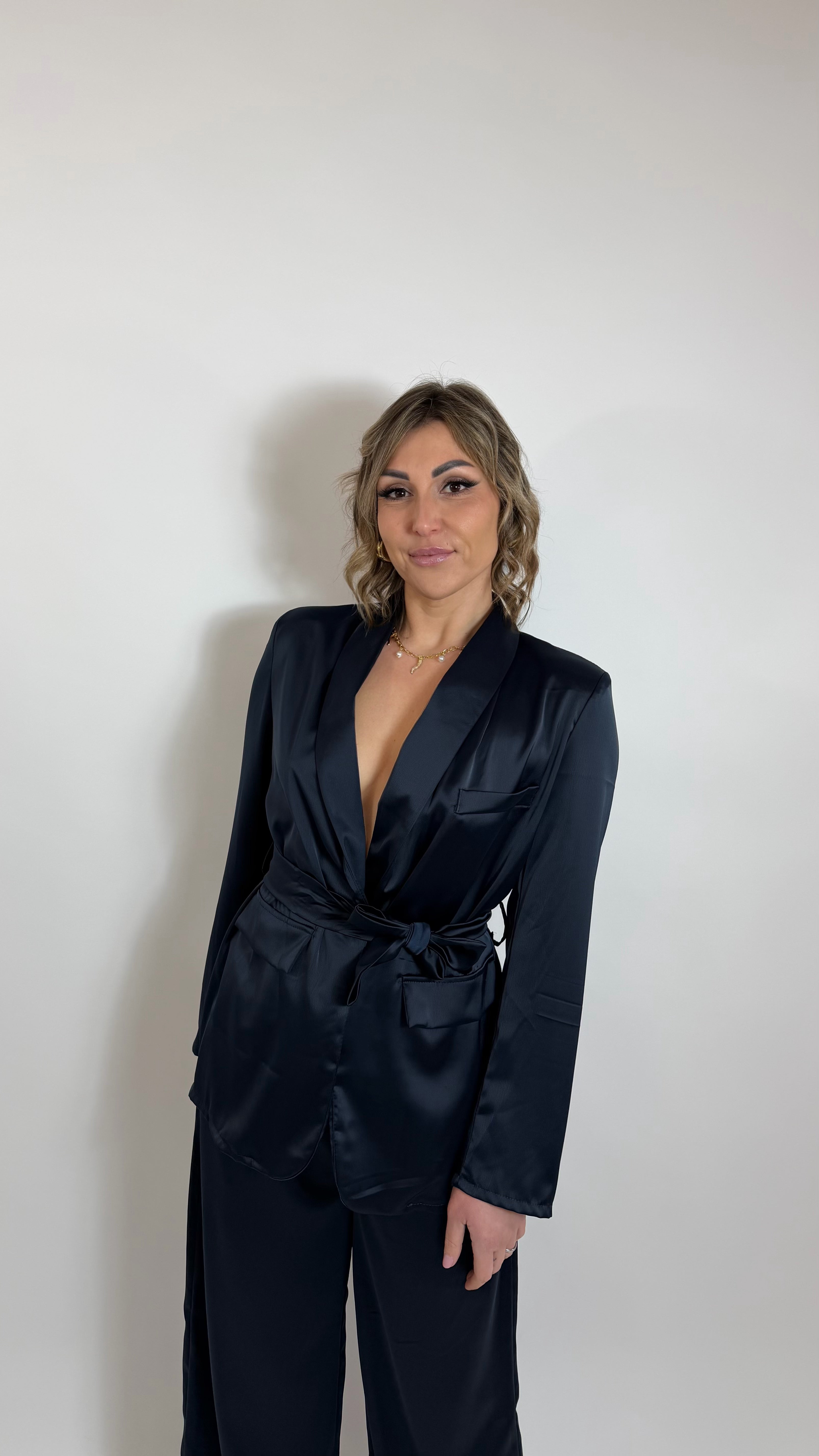 Coordinato Angel Satin Blu Notte