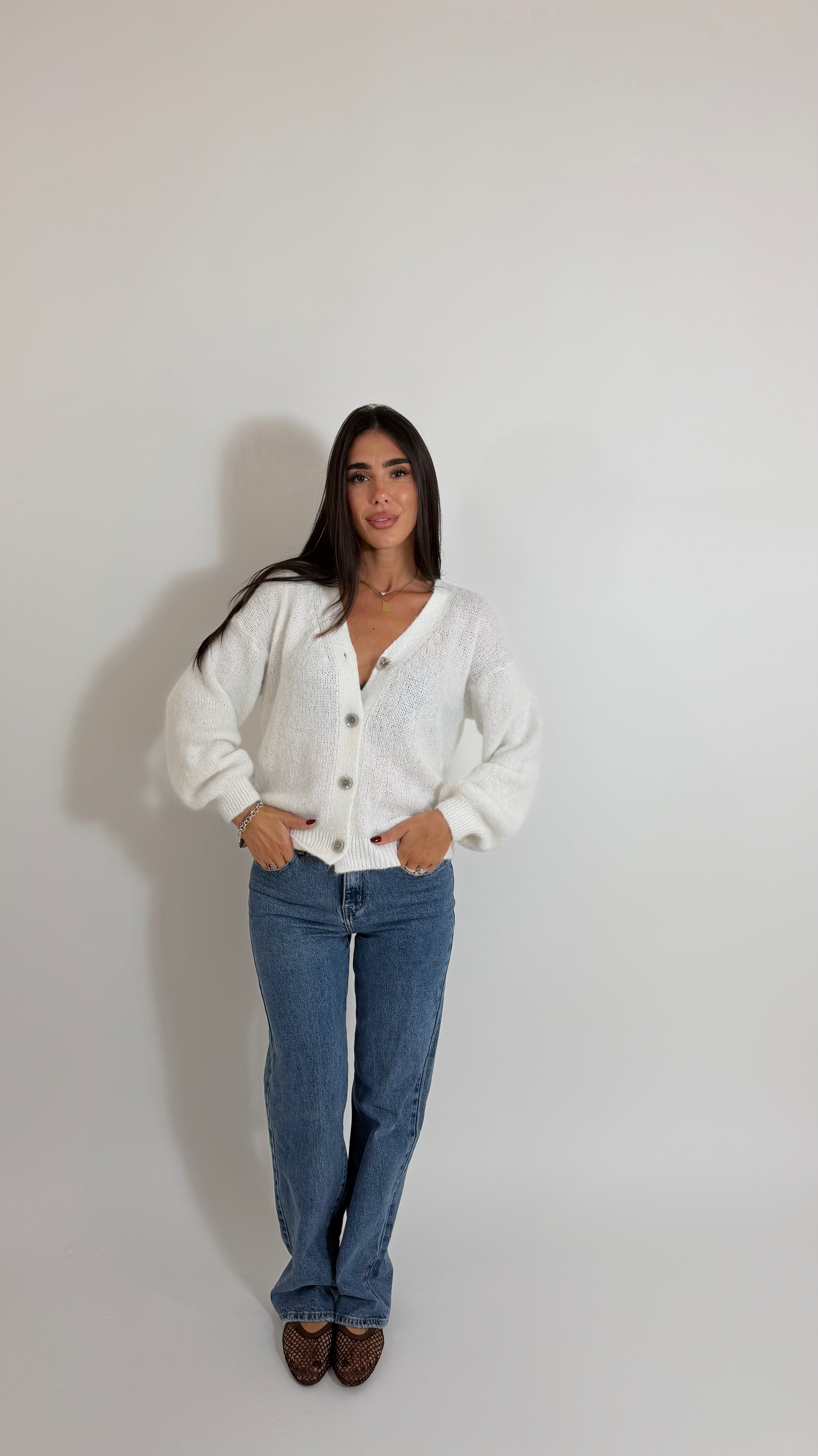 Cardigan Soft Touch Bianco