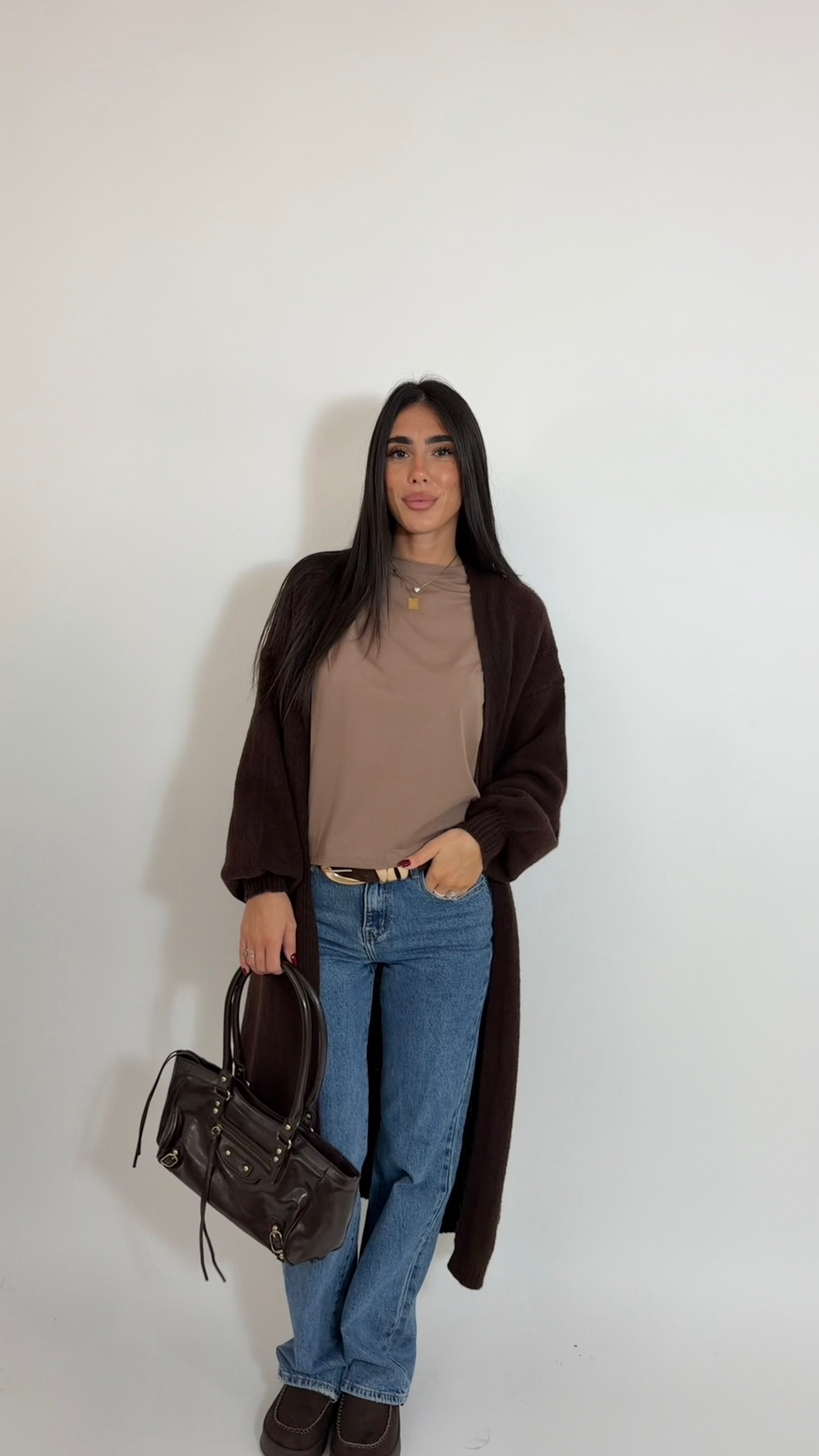 Long Soft Cardigan Choco