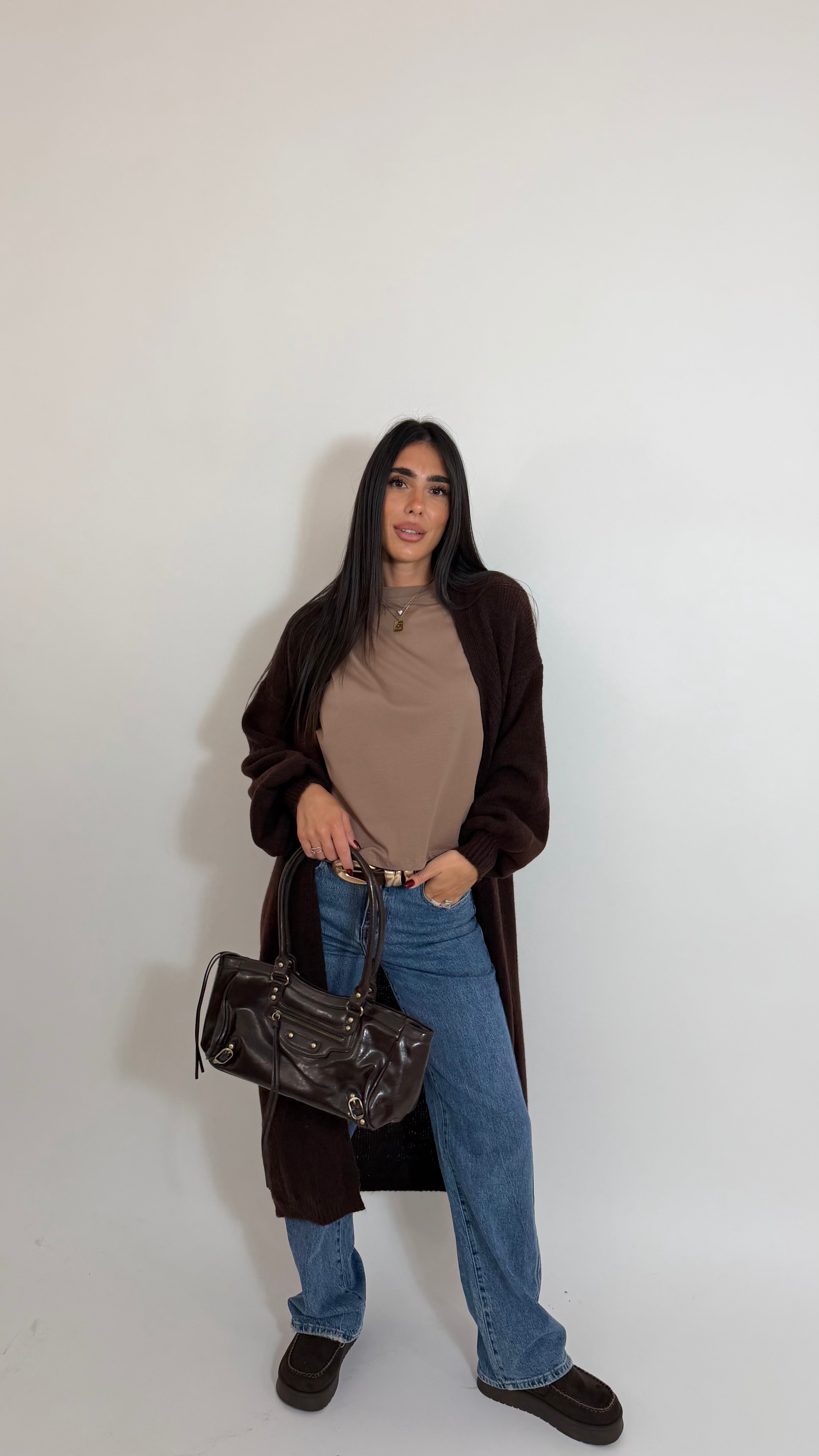 Long Soft Cardigan Choco