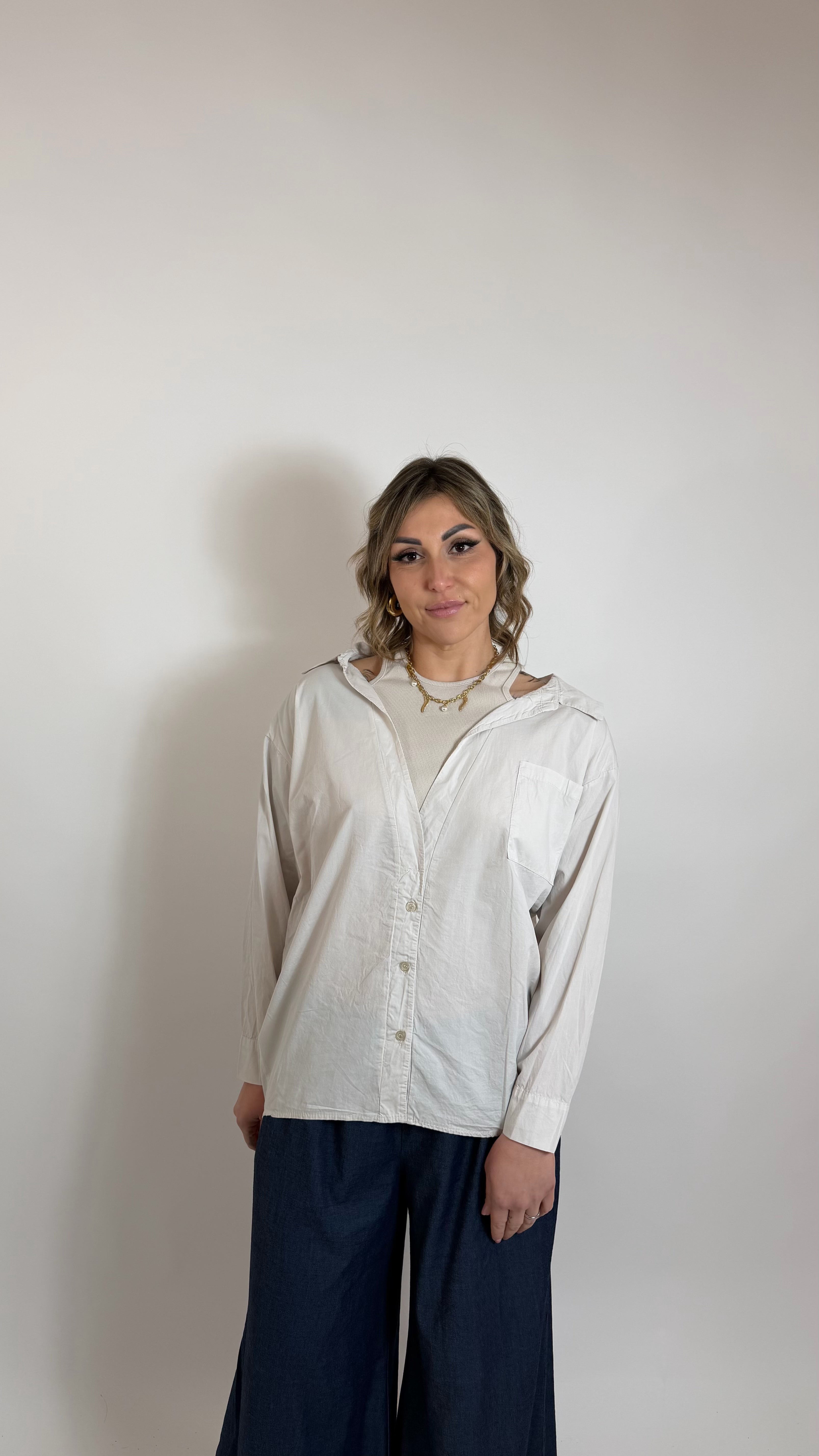 Double Layer Cotton Shirt Tortora