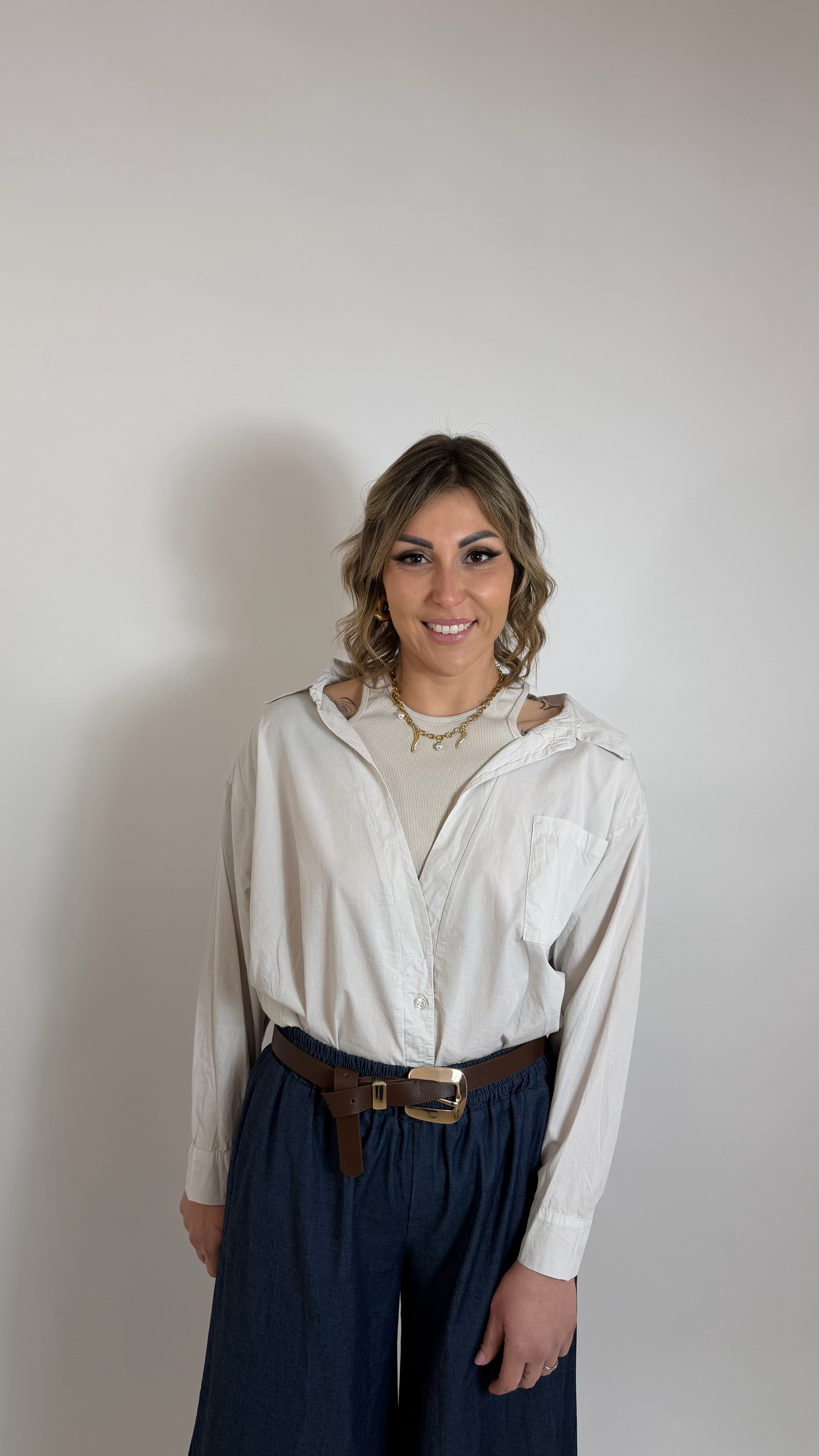 Double Layer Cotton Shirt Tortora