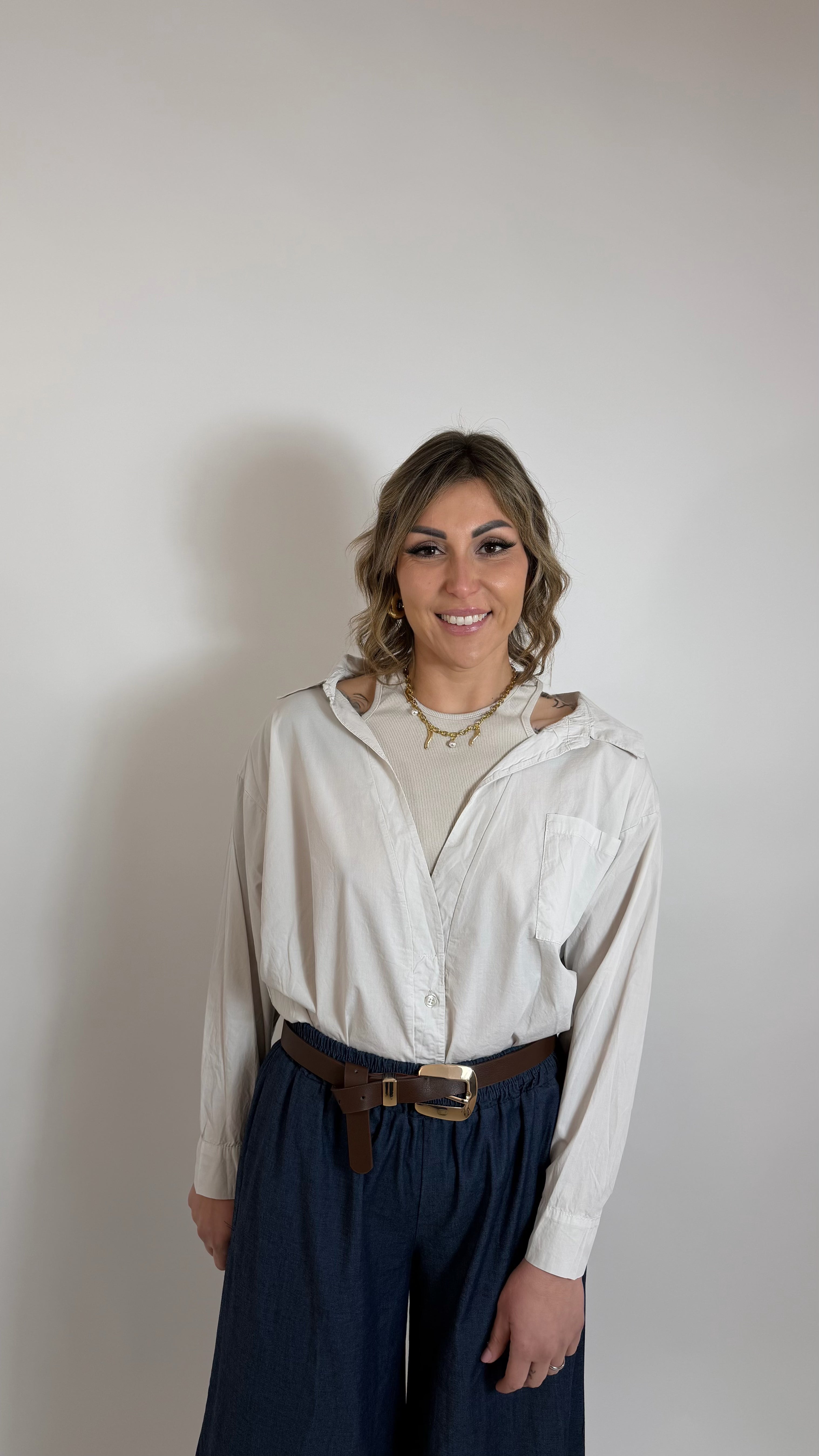 Double Layer Cotton Shirt Tortora