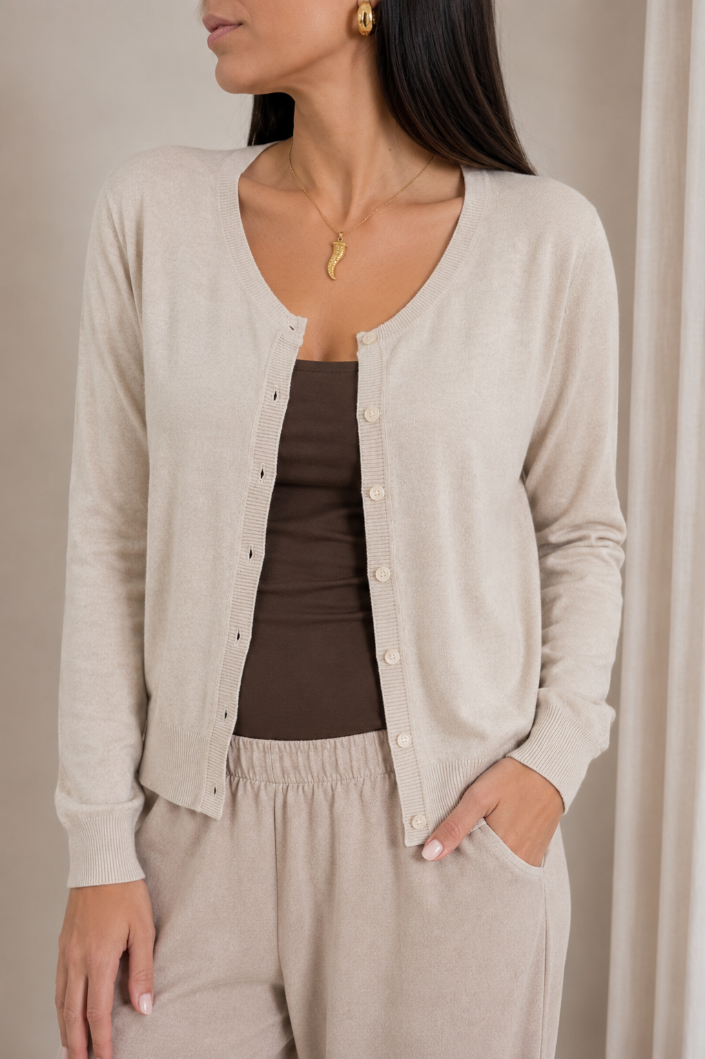 Pull Be You Bottoncini Ecru